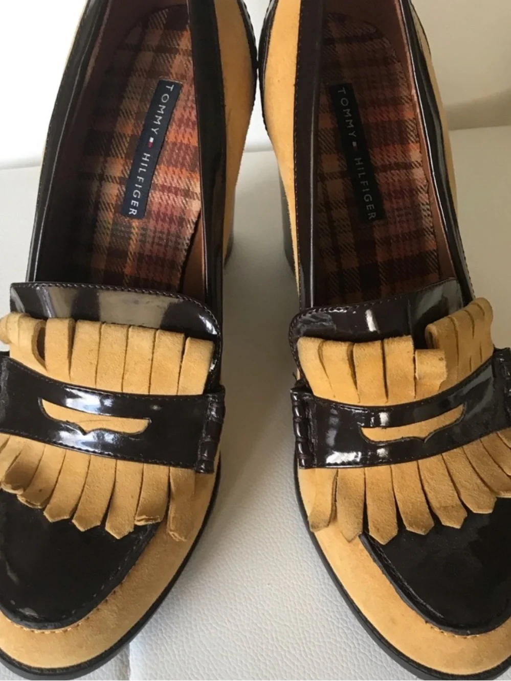 Tommy Hilfiger Vintage Kiltie Stacked Heel Loafer Size 7